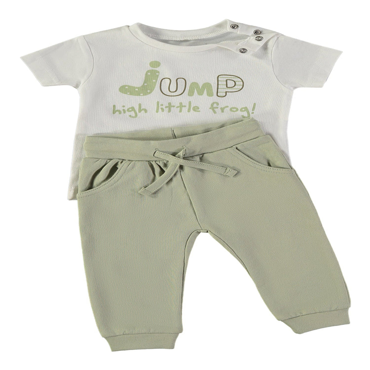 Wonderlife - Completo 2 Pezzi Maglietta + Pantaloni Lunghi Kaki